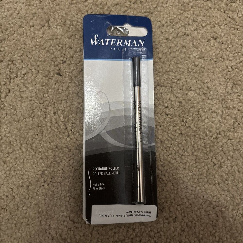 WATERMAN BLACK BALL Point Refill MEDIUM BLACK 2 Pack NEW SEALED 83425